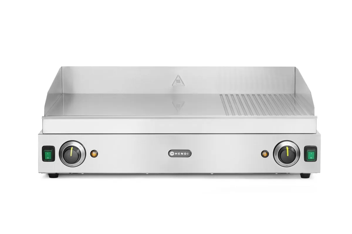 Płyta grillowa w ⅓ żebrowana, Profi Line, 2/3 gładka, 1/3 ryflowana, 230V/3500W, 697x474x241mm HENDI 203163