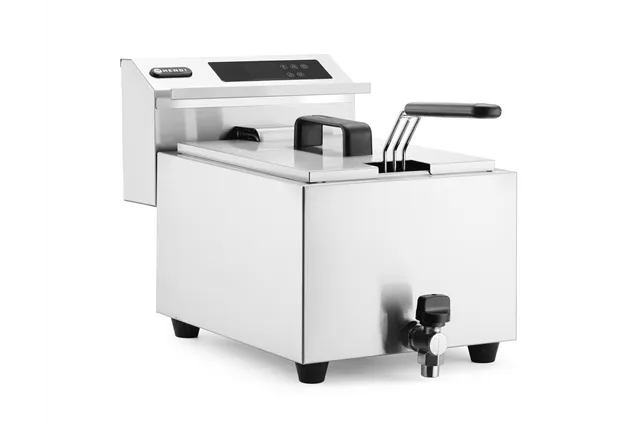 Frytownica z panelem cyfrowym z kranem spustowym 8 l, Profi Line, 8L, 230V/3500W, 305x515x345mm HENDI 207369