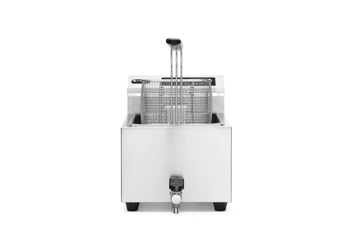 Frytownica z panelem cyfrowym z kranem spustowym 8 l, Profi Line, 8L, 230V/3500W, 305x515x345mm HENDI 207369