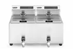 Frytownica z panelem cyfrowym z kranem spustowym 2×8 l, Profi Line, 16L, 230V/7000W, 605x515x350mm HENDI 207376