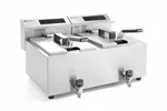 Frytownica z panelem cyfrowym z kranem spustowym 2×8 l, Profi Line, 16L, 230V/7000W, 605x515x350mm HENDI 207376