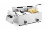 Frytownica z panelem cyfrowym z kranem spustowym 2×8 l, Profi Line, 16L, 230V/7000W, 605x515x350mm HENDI 207376