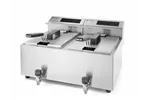 Frytownica z panelem cyfrowym z kranem spustowym 2×8 l, Profi Line, 16L, 230V/7000W, 605x515x350mm HENDI 207376
