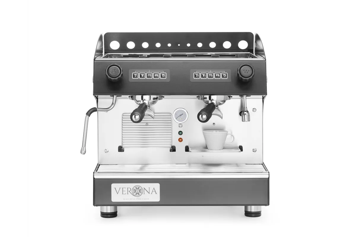 Ekspres do kawy Julia Compact, 2-grupowy, automatyczny, czarny, 230V/2700W, 475x563x530mm Verona 207499