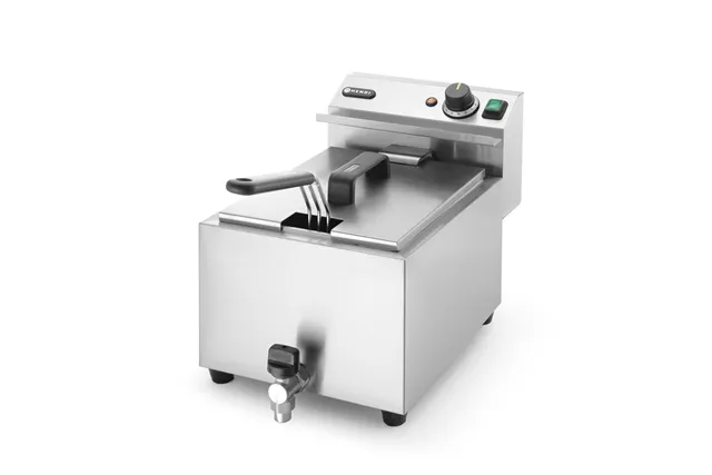 Frytownica manualna z kranem spustowym, 8 l, Profi Line, 8L, jasnoszary, 230V/3500W, 305x515x354mm HENDI 209202