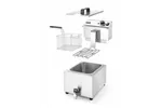 Frytownica manualna z kranem spustowym, 8 l, Profi Line, 8L, jasnoszary, 230V/3500W, 305x515x354mm HENDI 209202