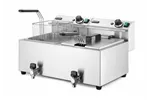 Frytownica manualna z kranem spustowym, 2 × 8 l, Profi Line, 16L, 230V/7000W, 610x515x369mm HENDI 209301