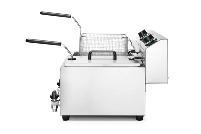 Frytownica manualna z kranem spustowym, 2 × 8 l, Profi Line, 16L, 230V/7000W, 610x515x369mm HENDI 209301