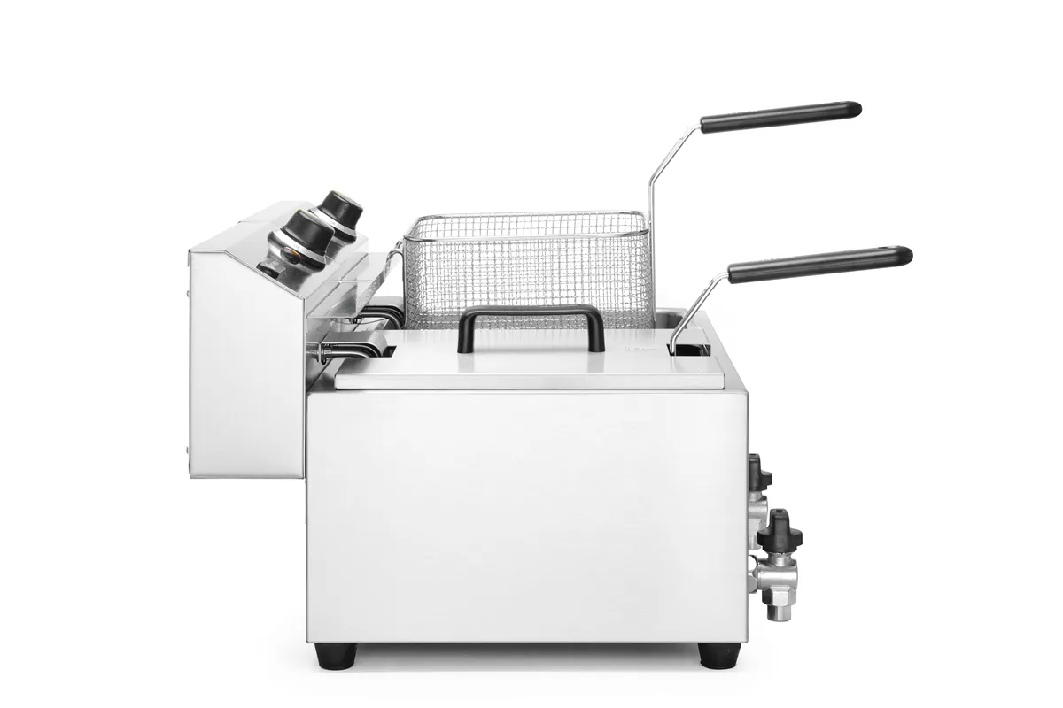 Frytownica manualna z kranem spustowym, 2 × 8 l, Profi Line, 16L, 230V/7000W, 610x515x369mm HENDI 209301