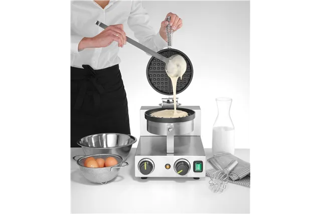 Gofrownica okrągła na gofry belgijskie, 230V/1000W, 250x491x285mm HENDI 212172