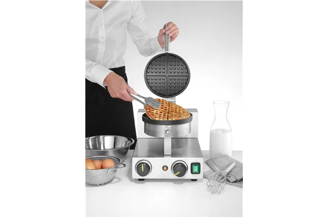 Gofrownica okrągła na gofry belgijskie, 230V/1000W, 250x491x285mm HENDI 212172