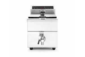 Frytownica indukcyjna z kranem spustowym, 8 l, 8L, jasnoszary, 230V/3500W, 288x619x408mm HENDI 215012