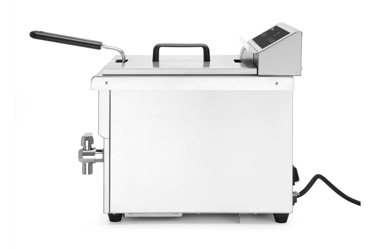 Frytownica indukcyjna z kranem spustowym, 8 l, 8L, jasnoszary, 230V/3500W, 288x619x408mm HENDI 215012