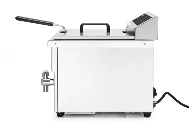 Frytownica indukcyjna z kranem spustowym, 8 l, 8L, jasnoszary, 230V/3500W, 288x619x408mm HENDI 215012