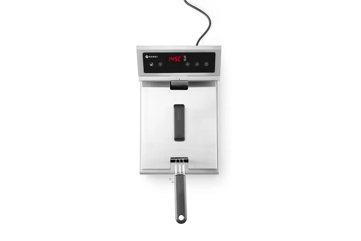 Frytownica indukcyjna z kranem spustowym, 8 l, 8L, jasnoszary, 230V/3500W, 288x619x408mm HENDI 215012
