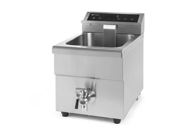Frytownica indukcyjna z kranem spustowym, 8 l, 8L, jasnoszary, 230V/3500W, 288x619x408mm HENDI 215012