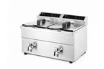 Frytownica indukcyjna z kranem spustowym, 2 × 8 l, Profi Line, 16L, 230V/7000W, 577x609x410mm HENDI 215029