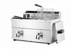 Frytownica indukcyjna z kranem spustowym, 2 × 8 l, Profi Line, 16L, 230V/7000W, 577x609x410mm HENDI 215029