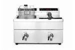 Frytownica indukcyjna z kranem spustowym, 2 × 8 l, Profi Line, 16L, 230V/7000W, 577x609x410mm HENDI 215029
