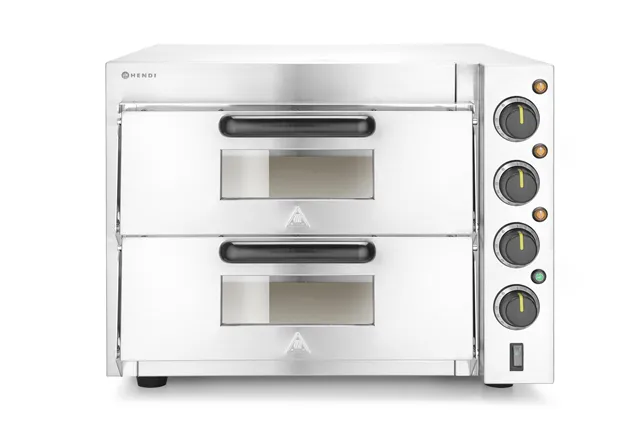Piecyk do pizzy 2-komorowy 3000 W, srebrny, 230V/3000W, 580x560x435mm HENDI 220283