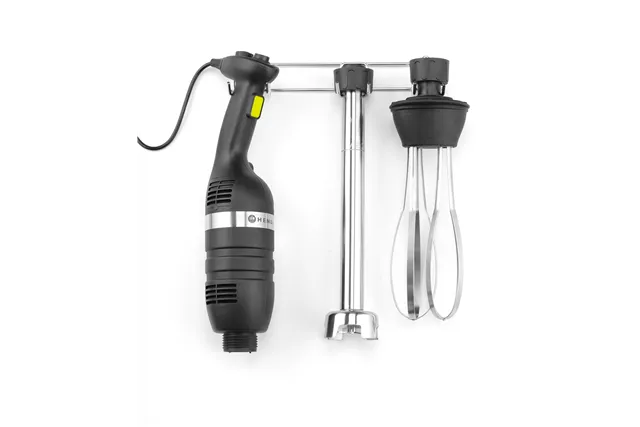 Zestaw: Mikser ręczny 350 ze zmienną prędkością + rózga + wieszak, Kitchen Line, czarny, 230V/350W, 110x324x816mm HENDI 222393