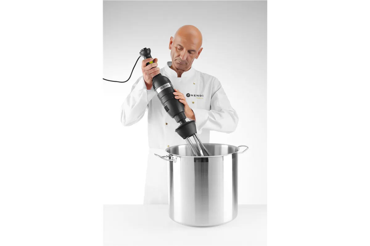 Zestaw: Mikser ręczny 350 ze zmienną prędkością + rózga + wieszak, Kitchen Line, czarny, 230V/350W, 110x324x816mm HENDI 222393