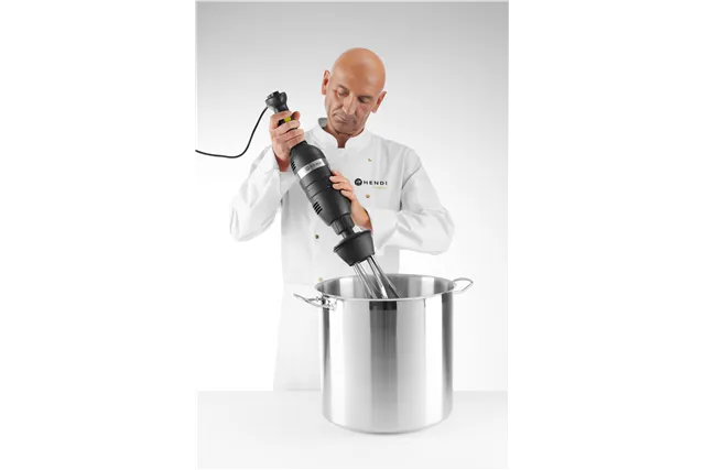 Zestaw: Mikser ręczny 350 ze zmienną prędkością + rózga + wieszak, Kitchen Line, czarny, 230V/350W, 110x324x816mm HENDI 222393