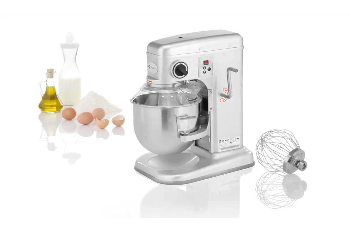 Mikser planetarny, Kitchen Line, 7L, srebrny, 220-240V/650W, 317x440x490mm HENDI 222829