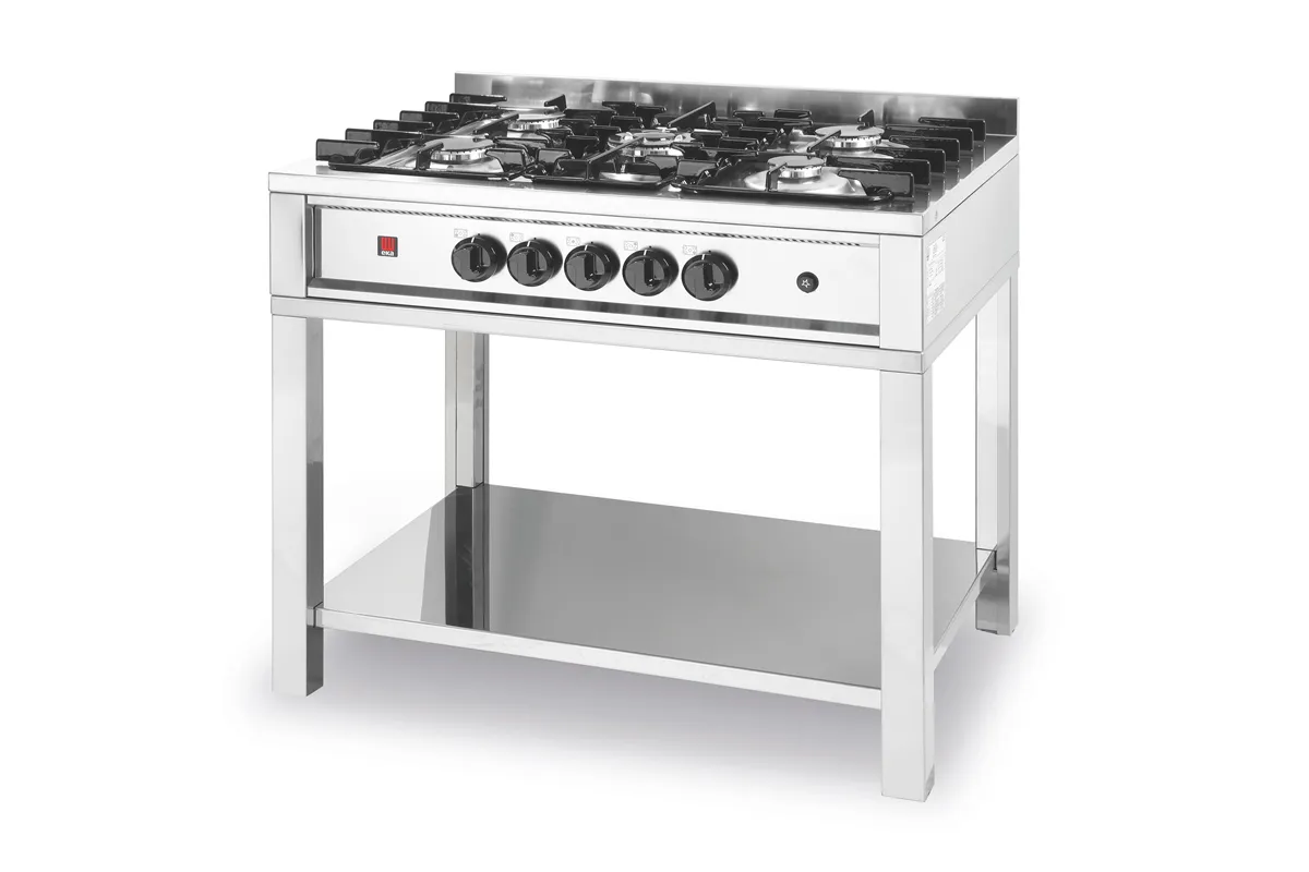 Kuchnia gazowa 5-palnikowa na podstawie otwartej, Kitchen Line, 14,3kW, 900x640x910mm HENDI 225806
