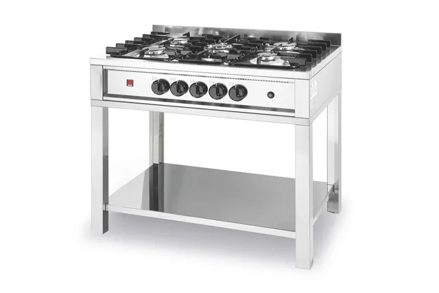 Kuchnia gazowa 5-palnikowa na podstawie otwartej, Kitchen Line, 14,3kW, 900x640x910mm HENDI 225806