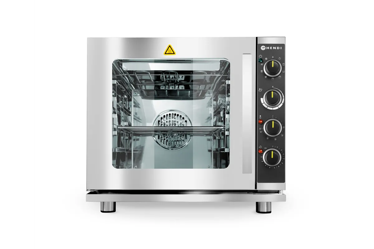 Piec konwekcyjno-parowy multifunkcyjny 4xGN 2/3 – elektryczny, jasnoszary, 230V/3000W, 625x585x590mm HENDI 225929