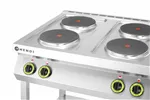 Kuchnia elektryczna 4-płytowa na podstawie otwartej, Kitchen Line, 400V/10400W, 800x700x900mm HENDI 226223