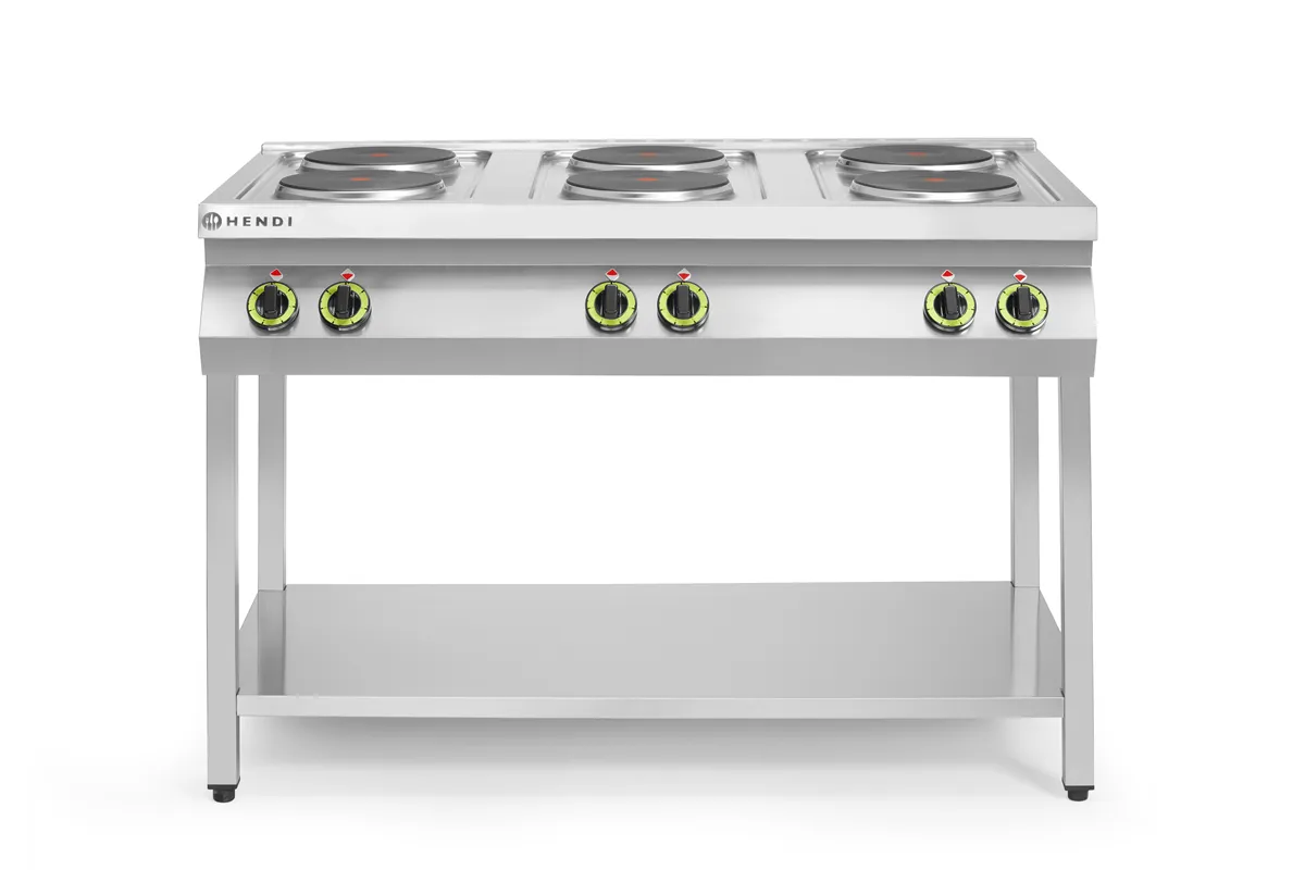 Kuchnia elektryczna 6-płytowa na podstawie otwartej, Kitchen Line, 400V/15600W, 1200x700x900mm HENDI 226230