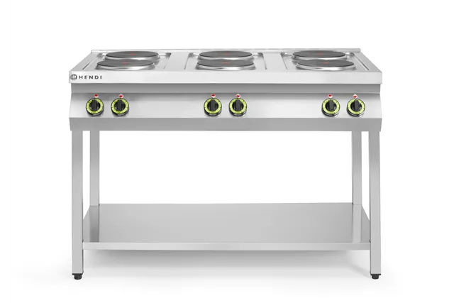 Kuchnia elektryczna 6-płytowa na podstawie otwartej, Kitchen Line, 400V/15600W, 1200x700x900mm HENDI 226230