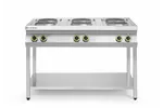 Kuchnia elektryczna 6-płytowa na podstawie otwartej, Kitchen Line, 400V/15600W, 1200x700x900mm HENDI 226230