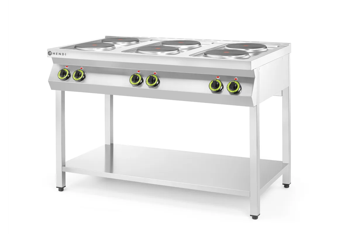Kuchnia elektryczna 6-płytowa na podstawie otwartej, Kitchen Line, 400V/15600W, 1200x700x900mm HENDI 226230