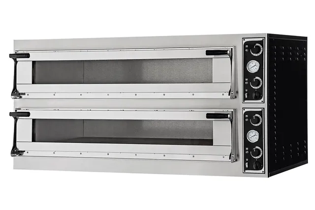 Piec do pizzy Trays 66L Glass, 2 komory, 400V/20400W, 1500x964x745mm Prismafood 227350