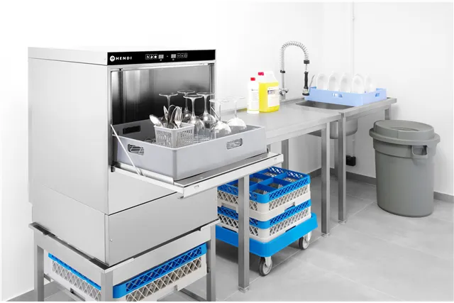 Zmywarka do szkła 40x40 – sterowana elektronicznie, 230V/2800W, 470x510x710mm HENDI 230268