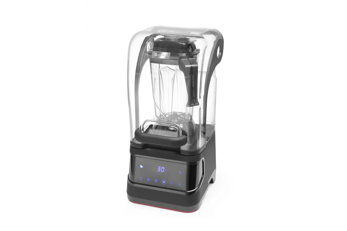 Blender barmański elektroniczny z obudową wyciszającą, 2,5L, czarny, 220-240V/1680W, 250x300x546mm HENDI 230695