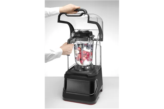 Blender barmański elektroniczny z obudową wyciszającą, 2,5L, czarny, 220-240V/1680W, 250x300x546mm HENDI 230695