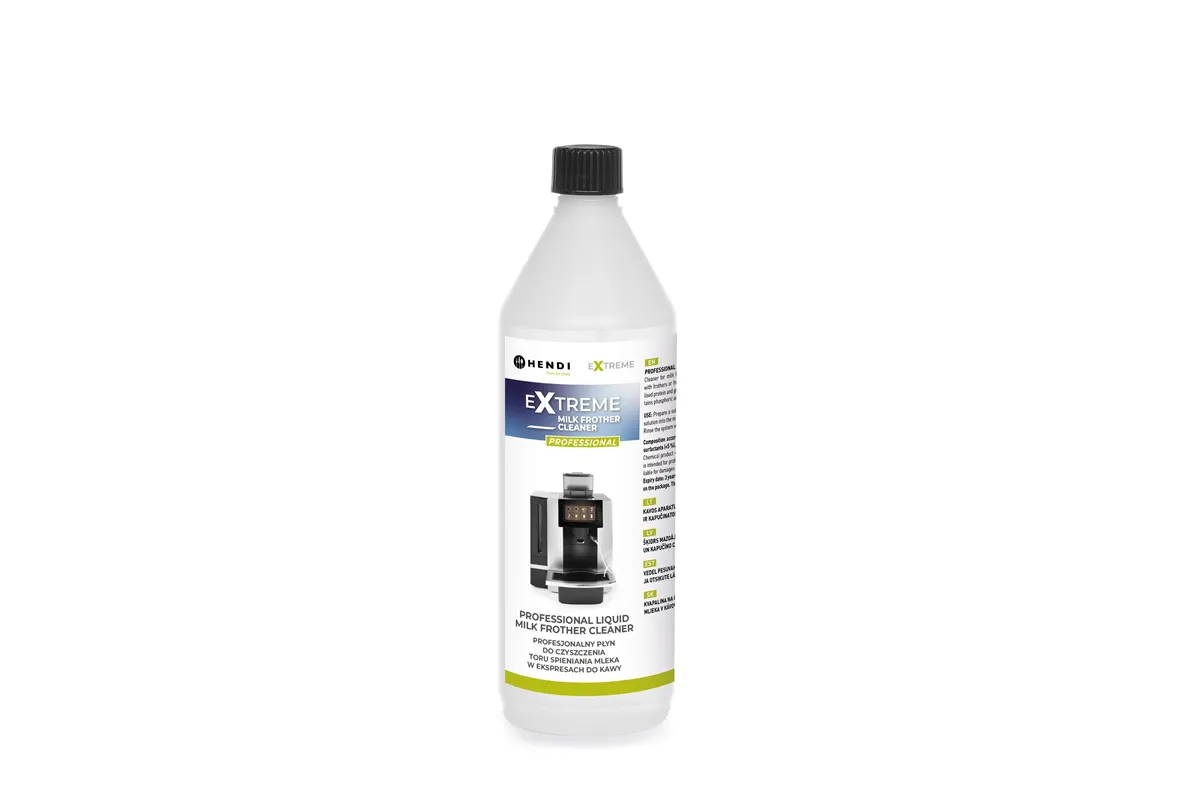 Extreme Milk Frother Cleaner profesjonalny płyn do czyszczenia toru spieniania mleka w ekspresach do kawy, 1 l HENDI 231296