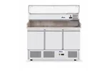 Stół chłodniczy do pizzy 3-drzwiowy z nadstawą i blatem granitowym, 254L, 230V/400W, 1400x700x1491mm Arktic 232033