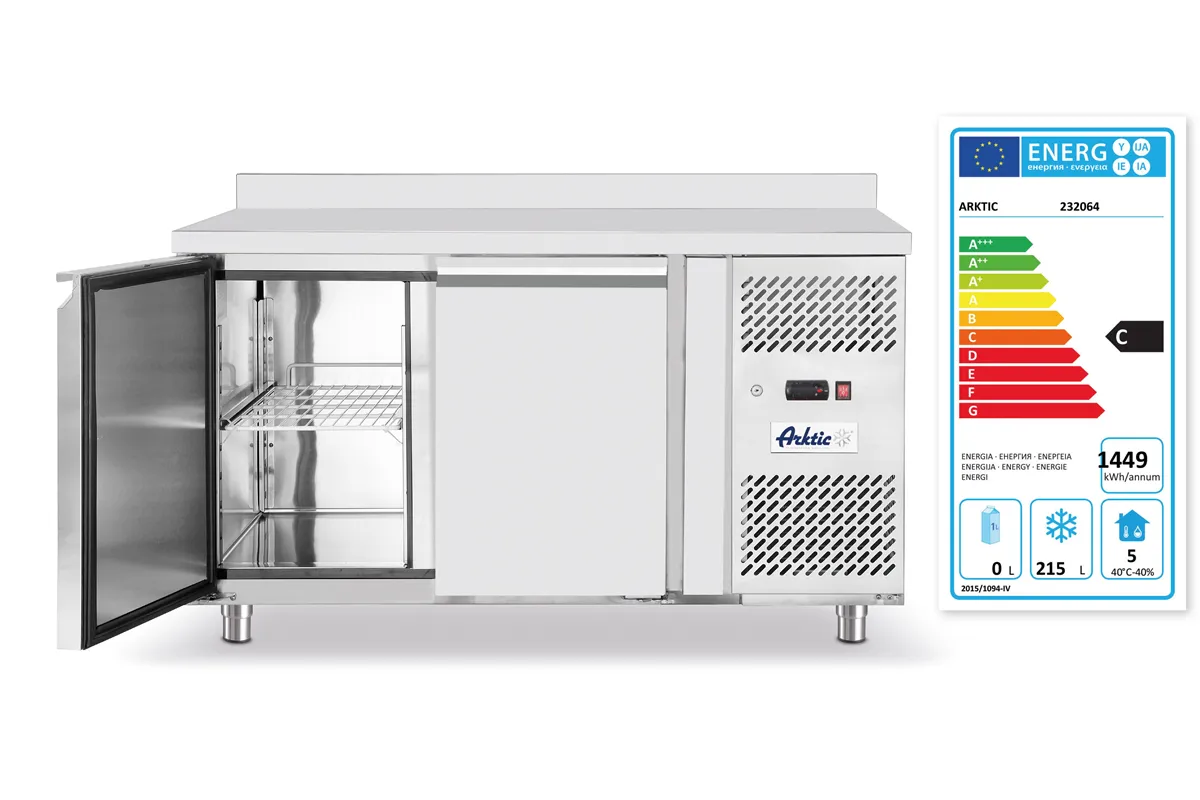 Stół mroźniczy 2-drzwiowy z agregatem bocznym, Profi Line, GN 1/1, 280L, 230V/600W, 1360x700x910mm Arktic 232064