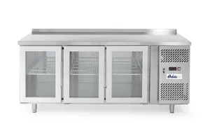 Stół chłodniczy 3-drzwiowy, przeszklony, z agregatem bocznym, 420L, 230V/400W, 1795x700x850mm Arktic 233436