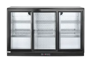 Lodówka barowa z potrójnymi drzwiami suwanymi, 254L, czarny, 220-240V/160W, 1350x520x865mm Arktic 235836