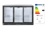 Lodówka barowa z potrójnymi drzwiami suwanymi, 254L, czarny, 220-240V/160W, 1350x520x865mm Arktic 235836