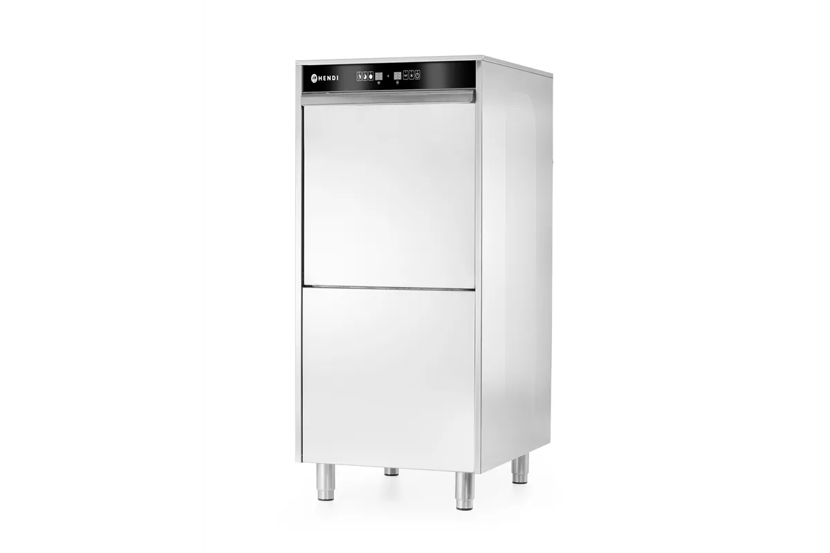 Zmywarka do garnków i tac 50x60 sterowana elektronicznie dozownik detergentu pompa spustowa 400V/7100W 595x777x1335 HENDI 236574