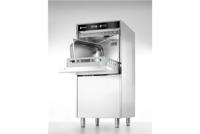 Zmywarka do garnków i tac 50x60 sterowana elektronicznie dozownik detergentu pompa spustowa 400V/7100W 595x777x1335 HENDI 236574