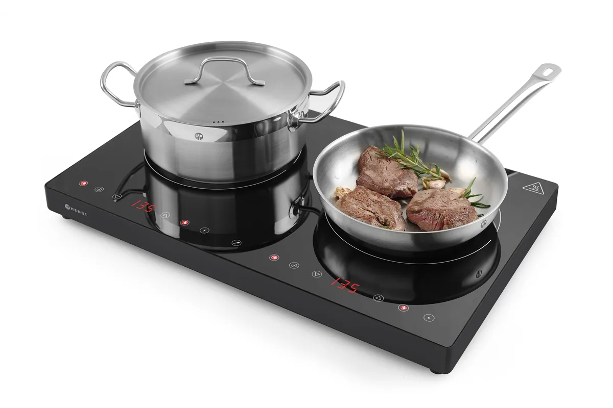 Kuchenka indukcyjna podwójna, Kitchen Line, 230V/3500W, 608x405x54mm HENDI 239414