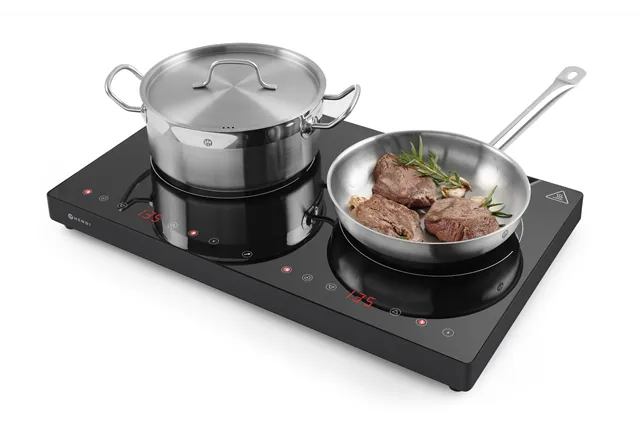 Kuchenka indukcyjna podwójna, Kitchen Line, 230V/3500W, 608x405x54mm HENDI 239414